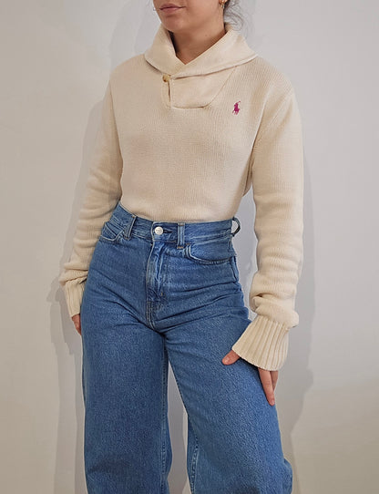 Pull col montant crème - M/L
