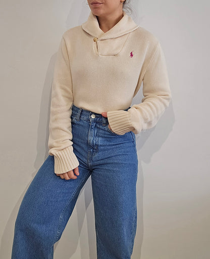 Pull col montant crème - M/L