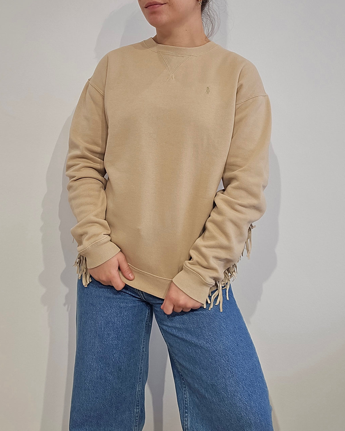 Sweat marron à franges - XS/S