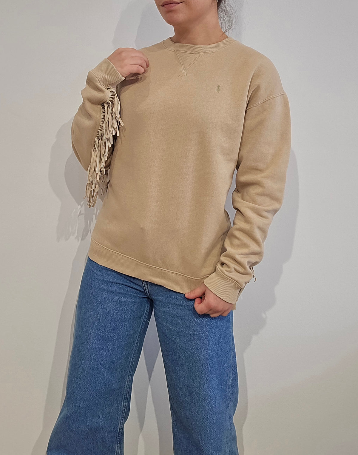 Sweat marron à franges - XS/S