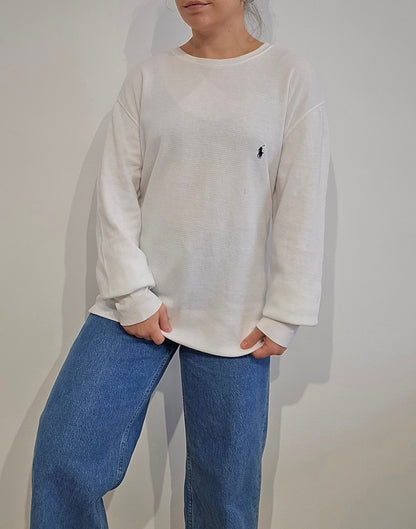Pull léger en coton blanc - XL