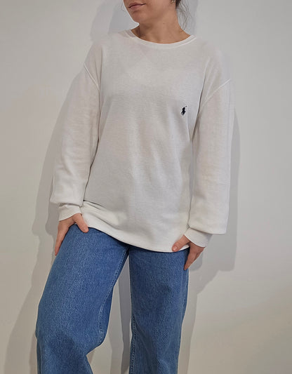 Pull léger en coton blanc - XL