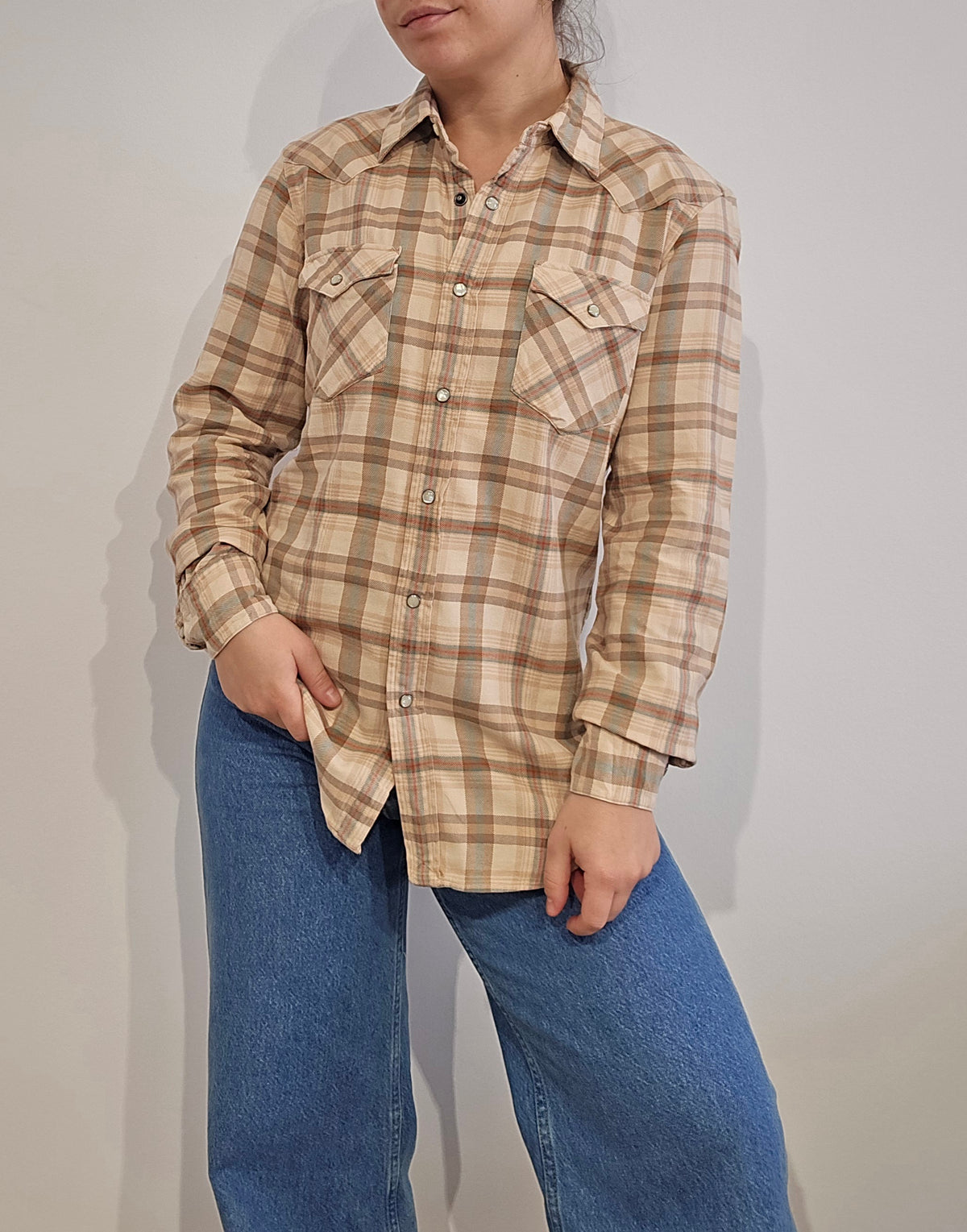 Chemise à carreaux vintage - S