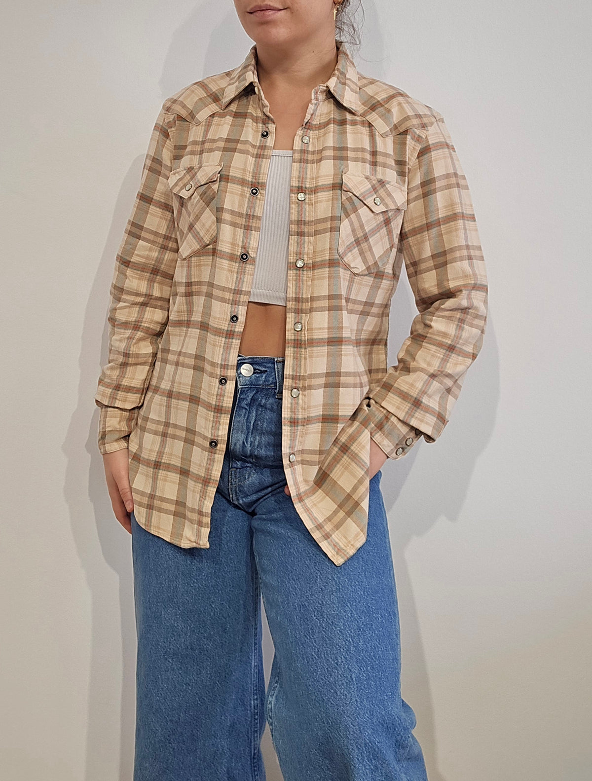 Chemise à carreaux vintage - S