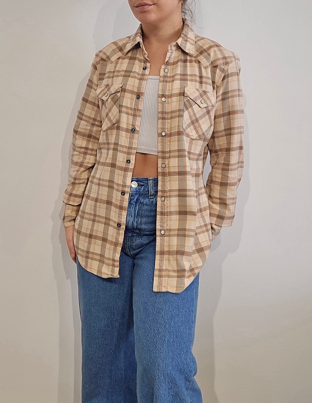 Chemise à carreaux vintage - S