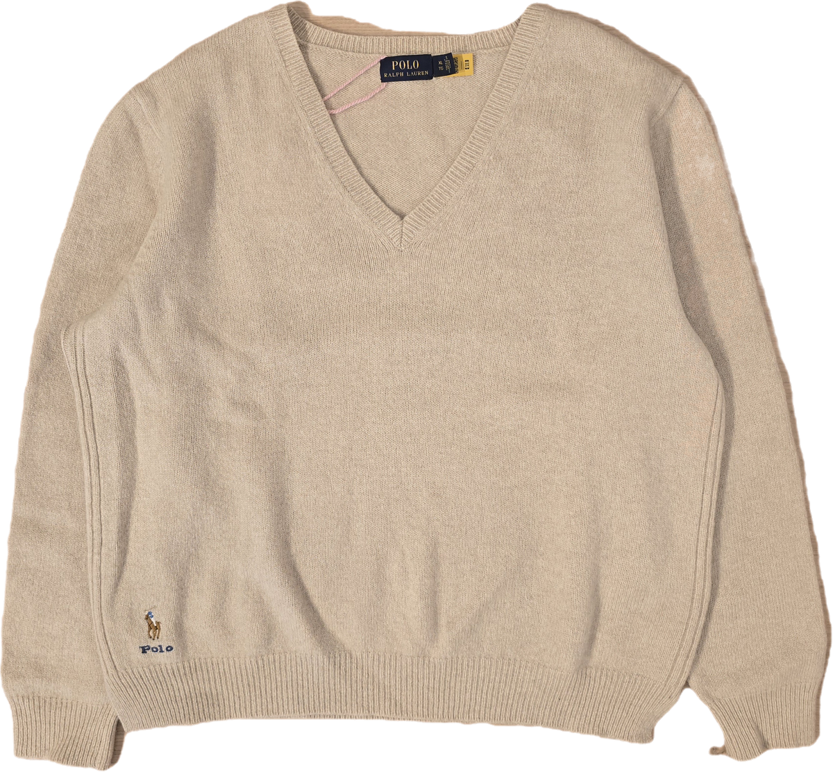 Pull col rond en maille marron - L