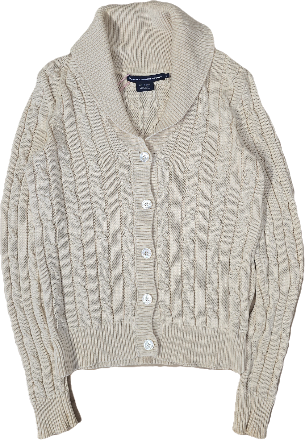 Gilet en maille torsadée crème - M