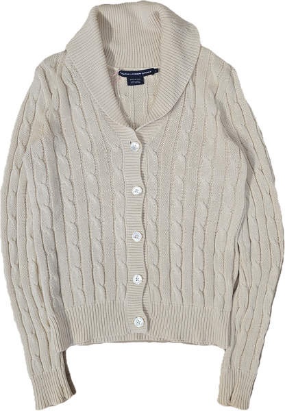 Gilet en maille torsadée crème - M