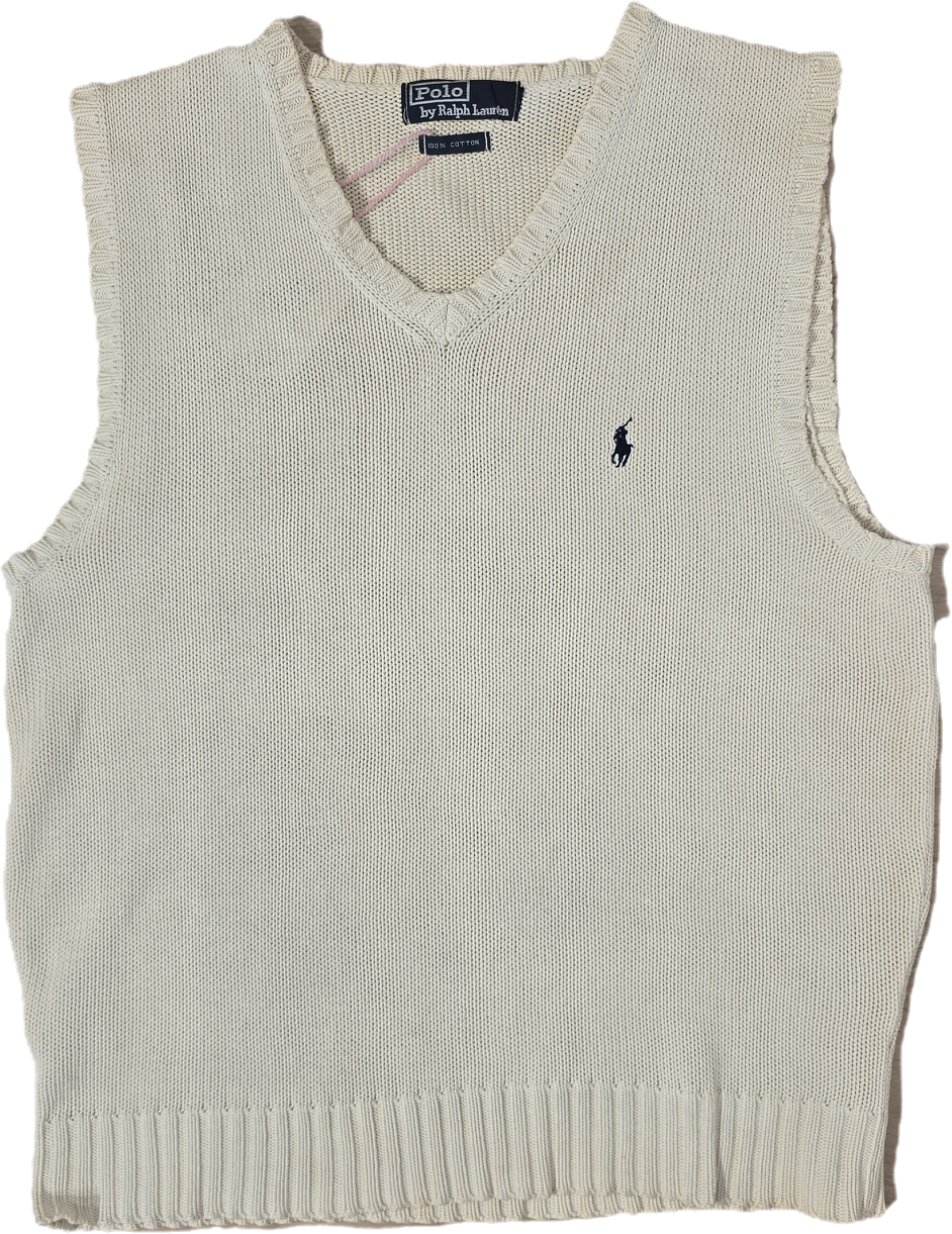 Pull sans manches crème  - M