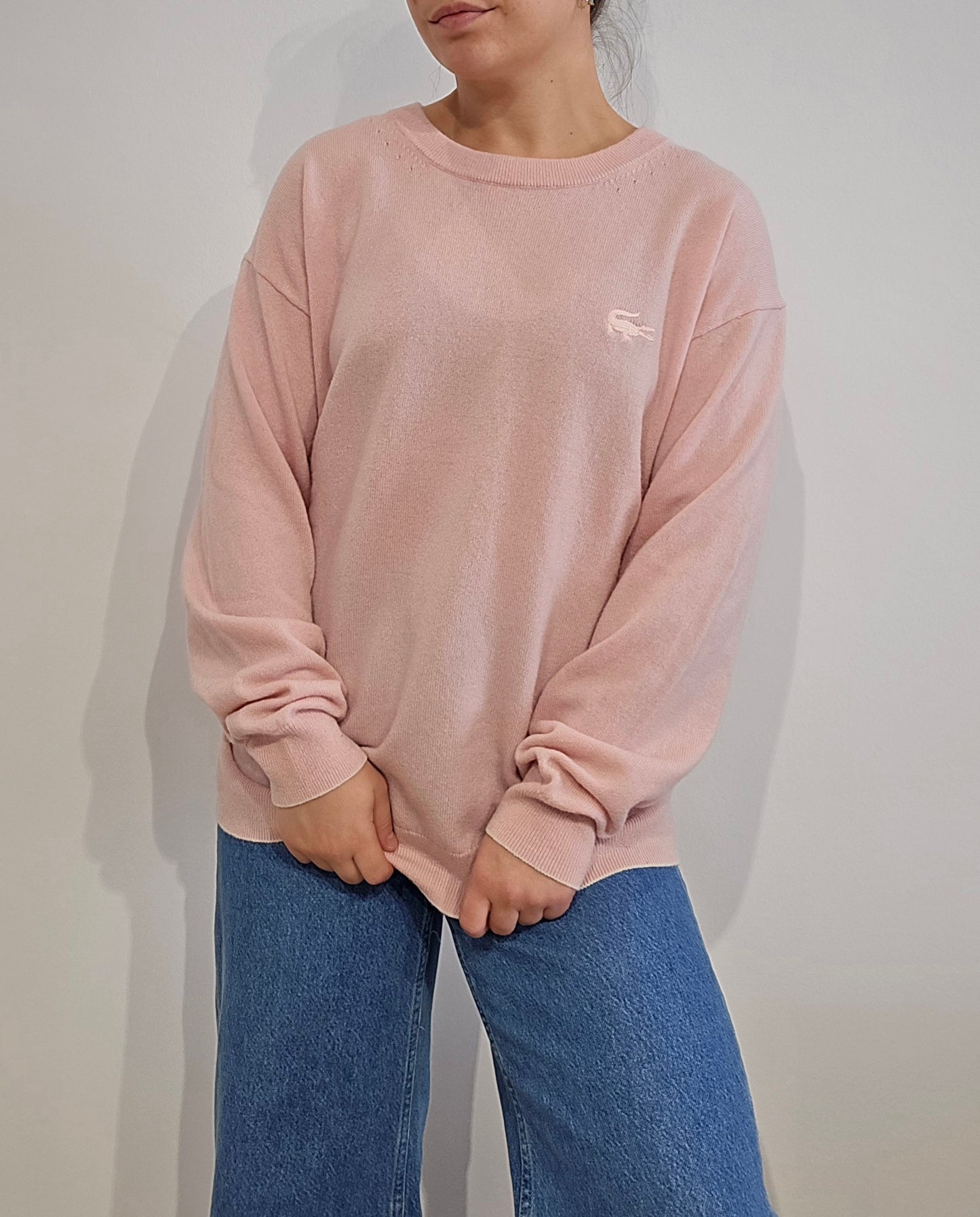 Pull en laine doux rose moderne - XL