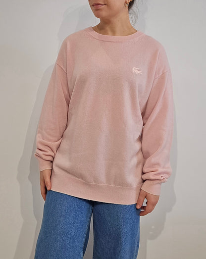Pull en laine doux rose moderne - XL