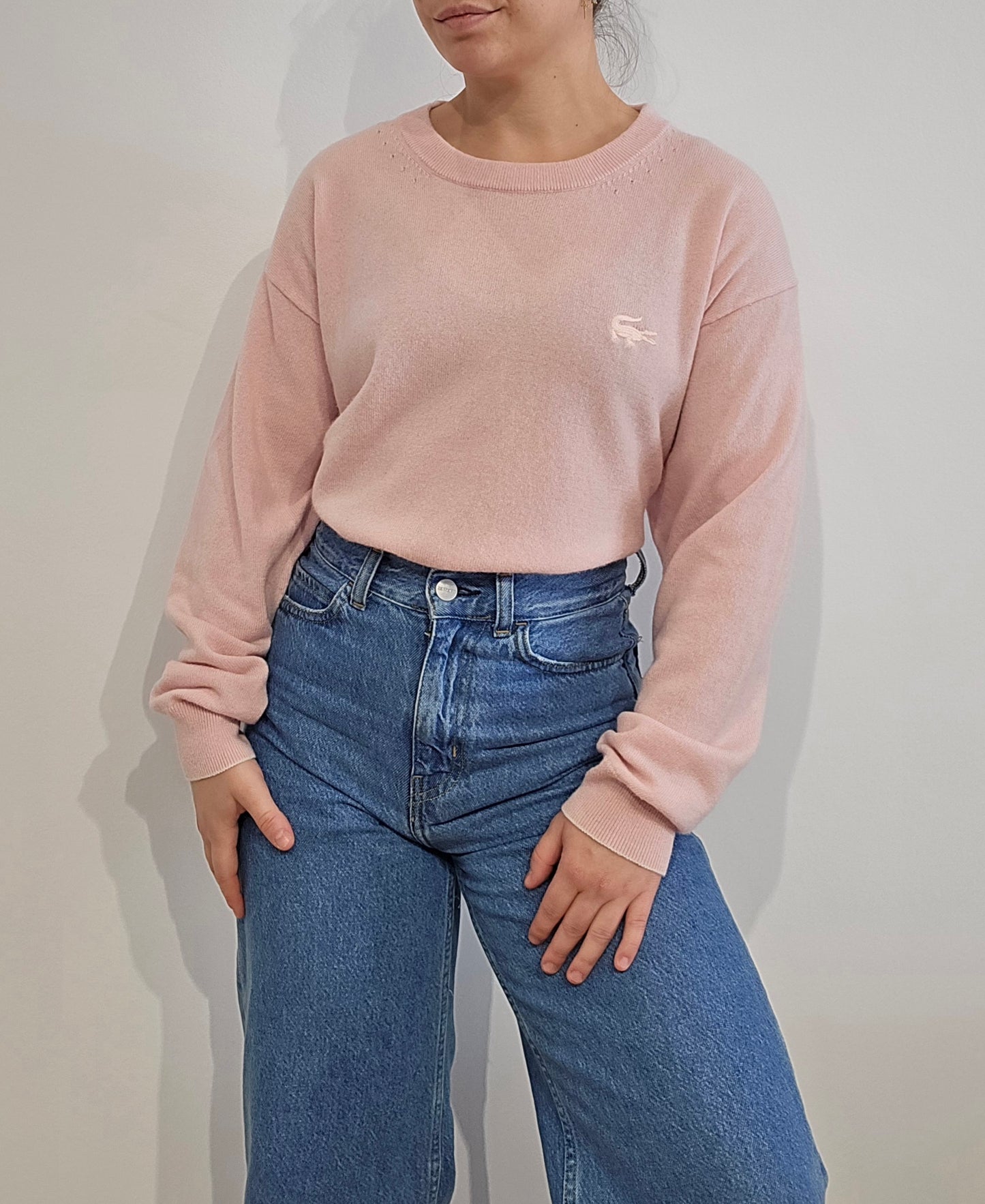 Pull en laine doux rose moderne - XL