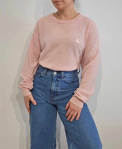 Pull en laine doux rose moderne - XL