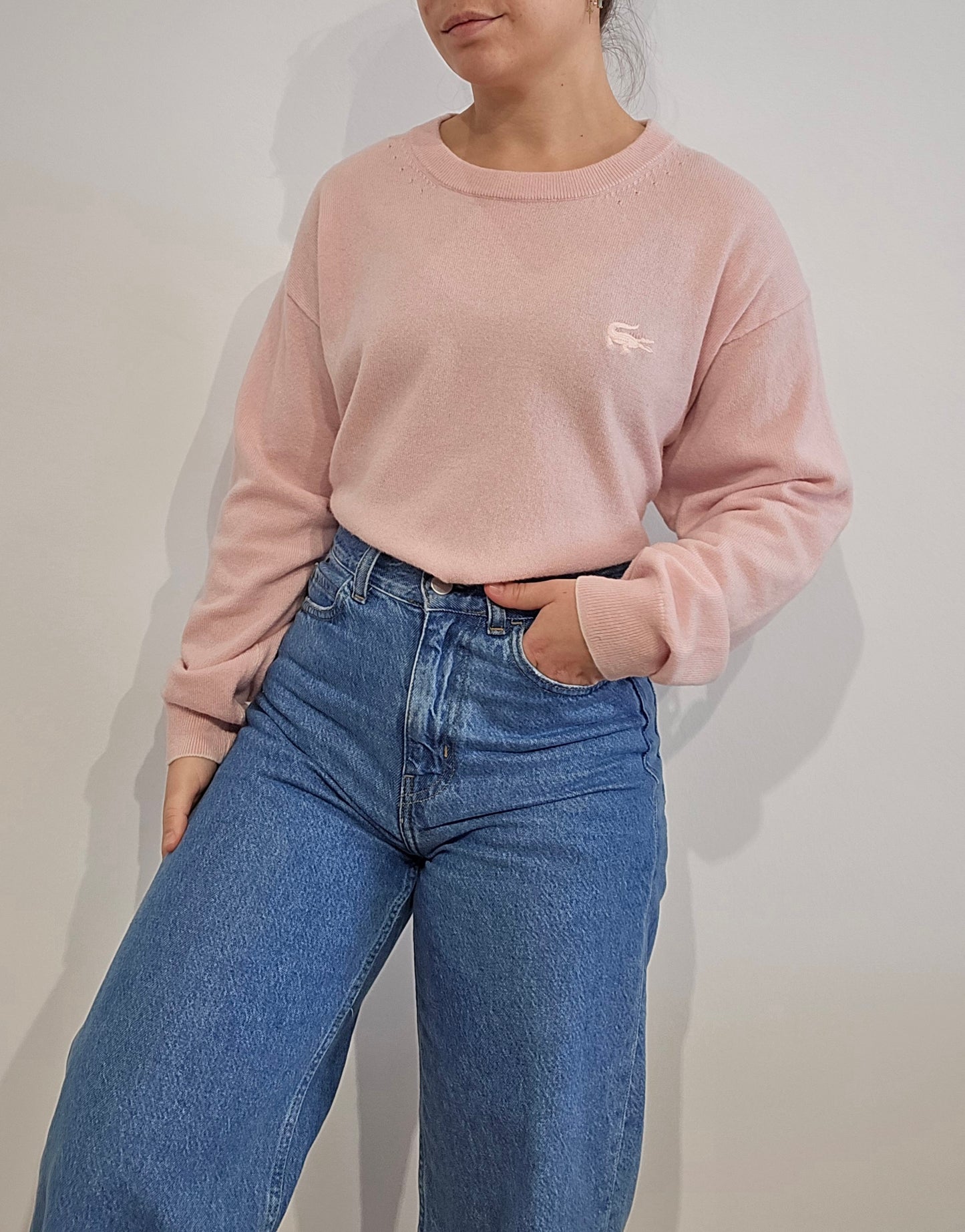 Pull en laine doux rose moderne - XL