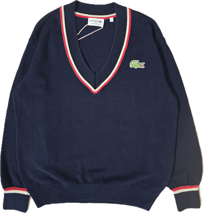 Pull col V bleu marine Fabriqué en France - M