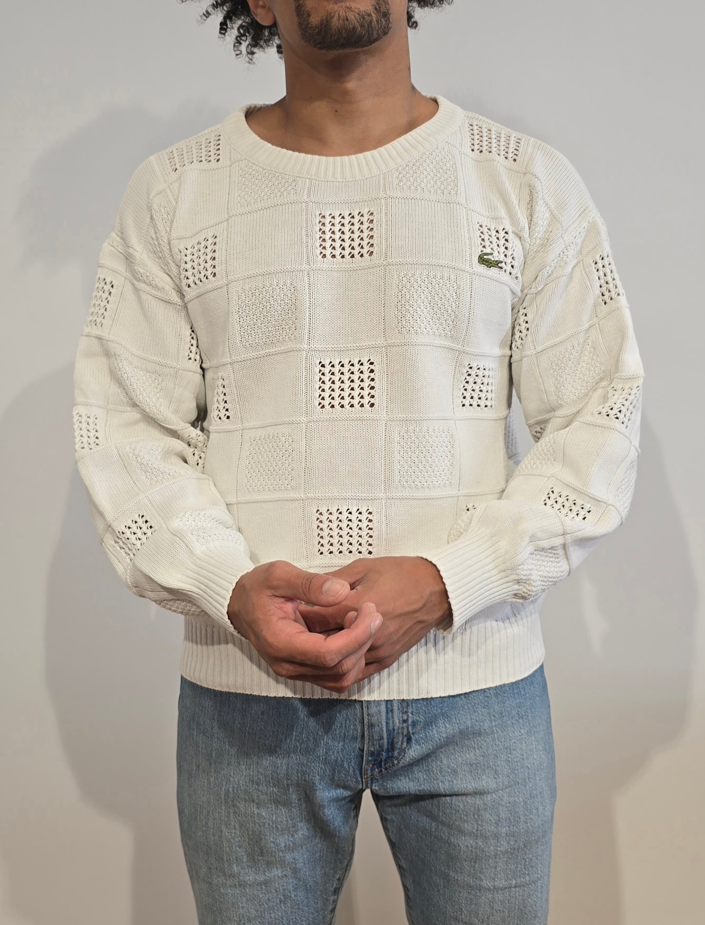 Pull Made in France vintage blanc des années 80' - S