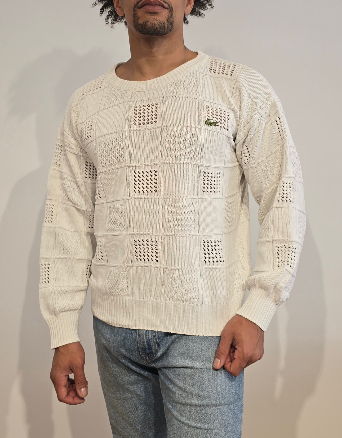 Pull Made in France vintage blanc des années 80' - S