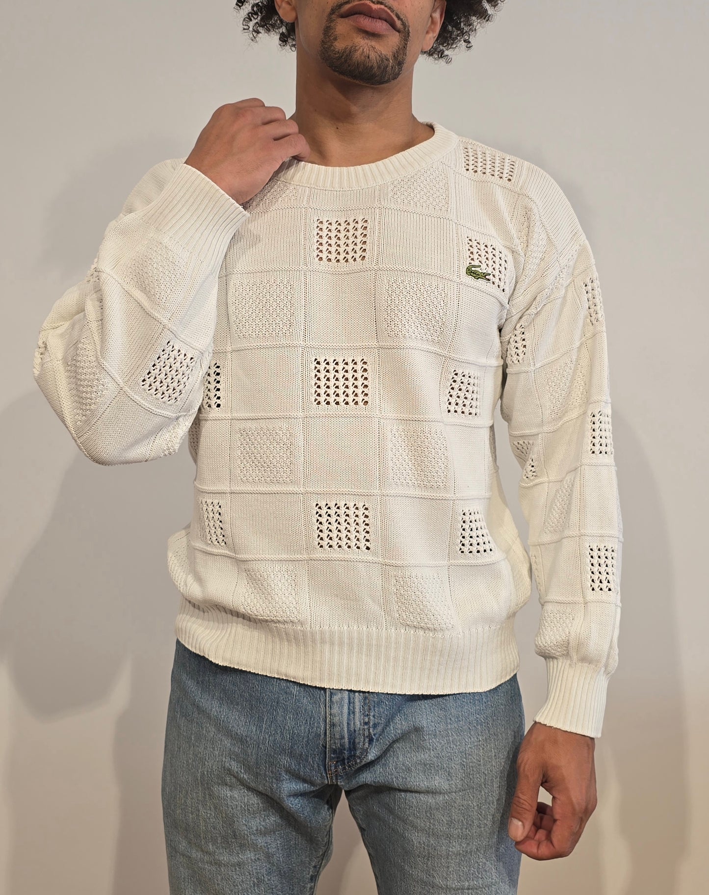 Pull Made in France vintage blanc des années 80' - S