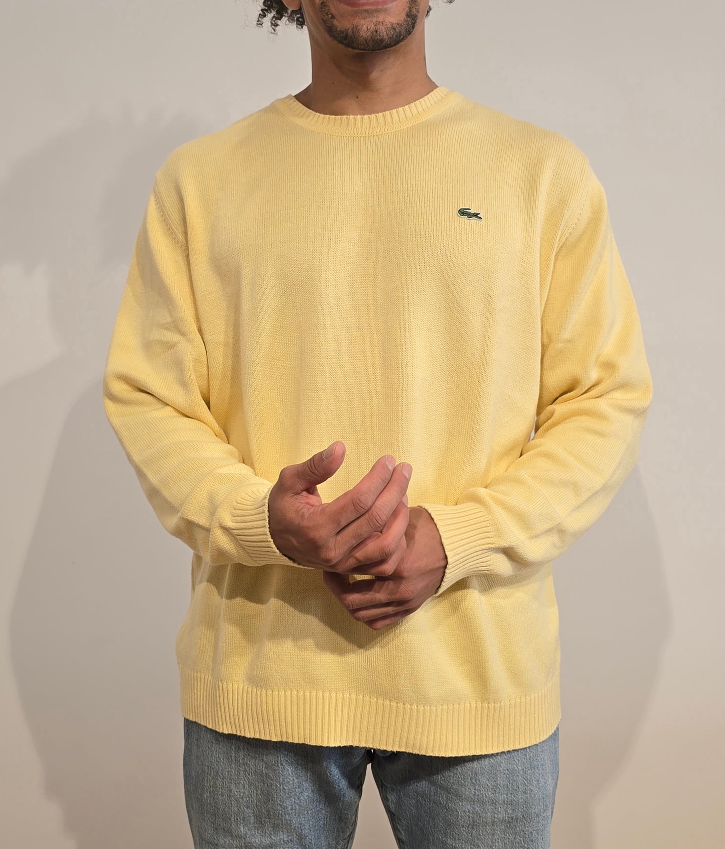Pull uni en coton jaune - M/L
