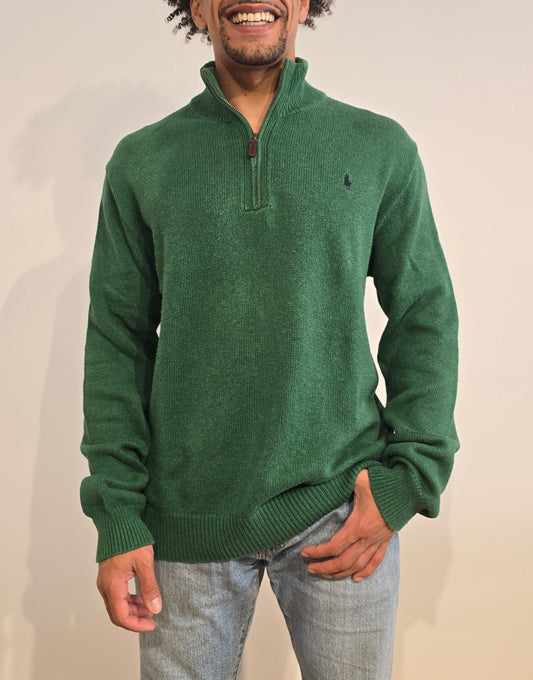 Pull camionneur Ralph Lauren en maille vert - L