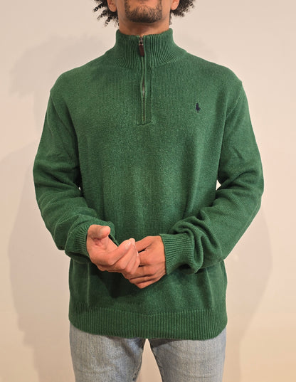 Pull camionneur Ralph Lauren en maille vert - L