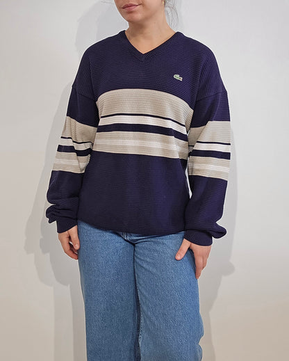 Pull col V en maille piquée - M/L