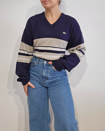 Pull col V en maille piquée - M/L