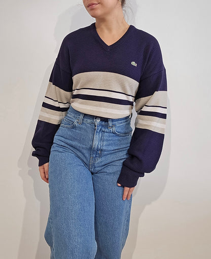 Pull col V en maille piquée - M/L