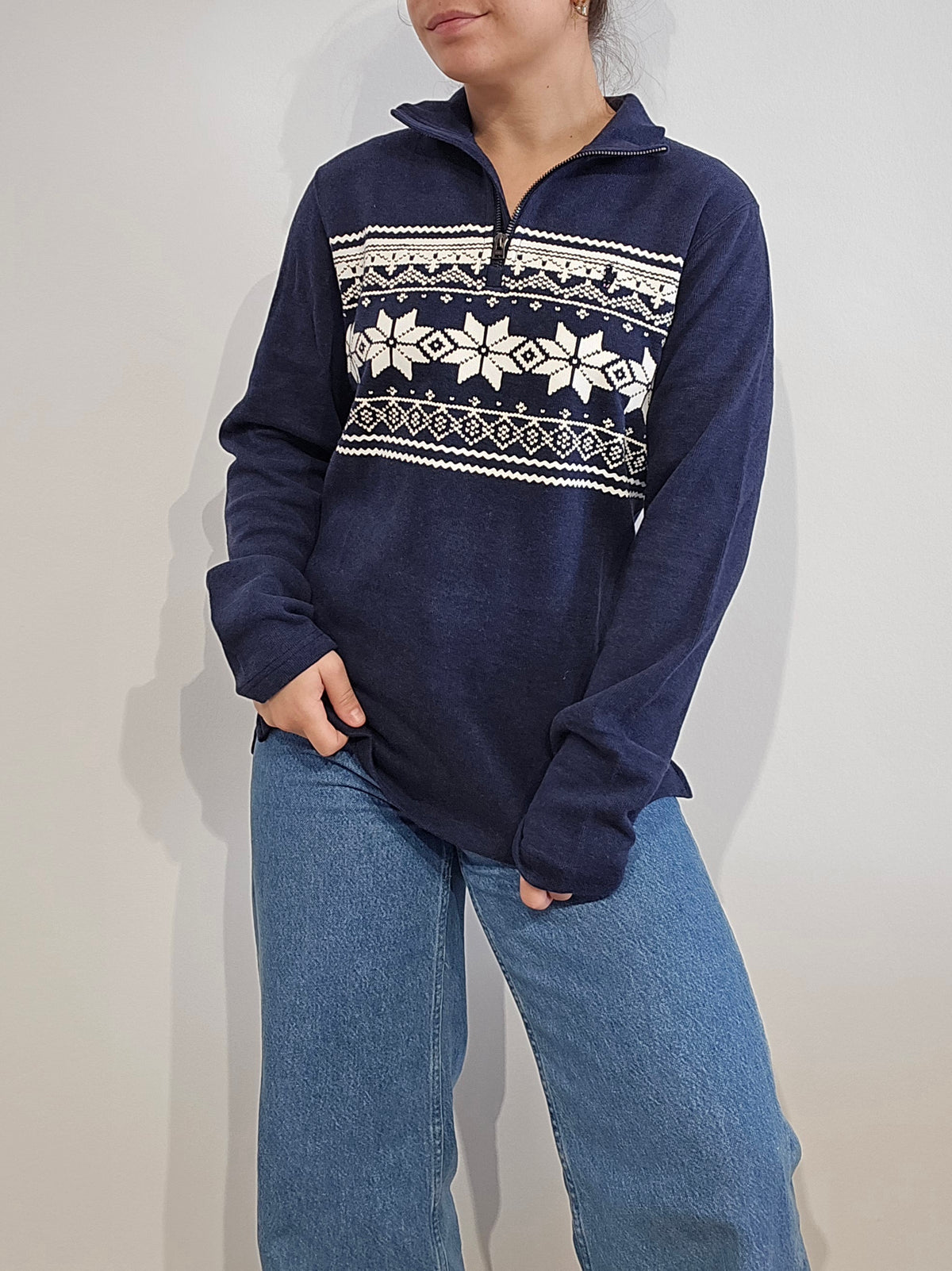 🏷 NEUF : Pull camionneur flocons imprimés collection Noël - XS/S