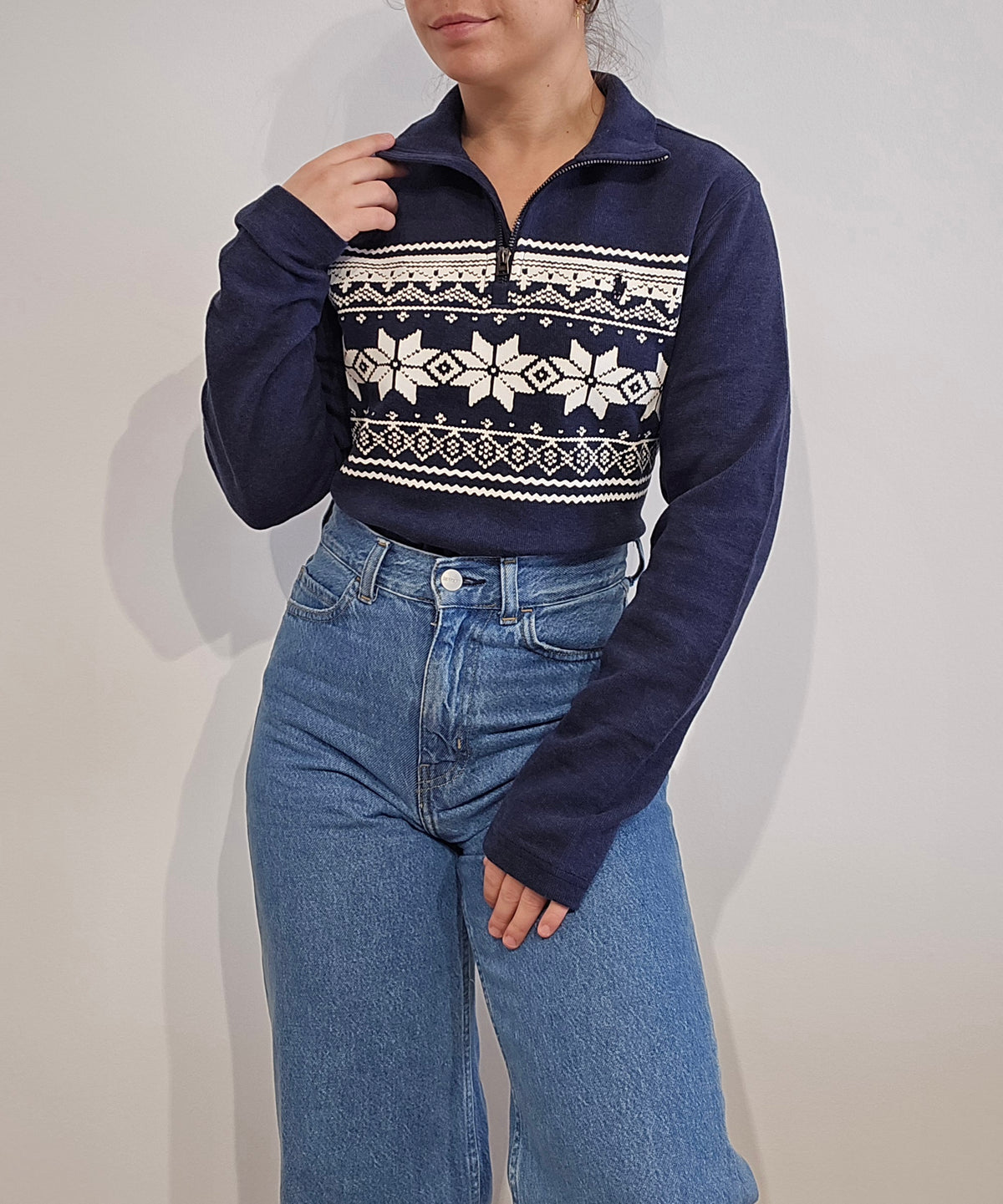 🏷 NEUF : Pull camionneur flocons imprimés collection Noël - XS/S