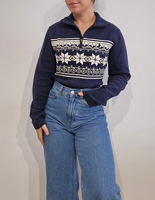 🏷 NEUF : Pull camionneur flocons imprimés collection Noël - XS/S