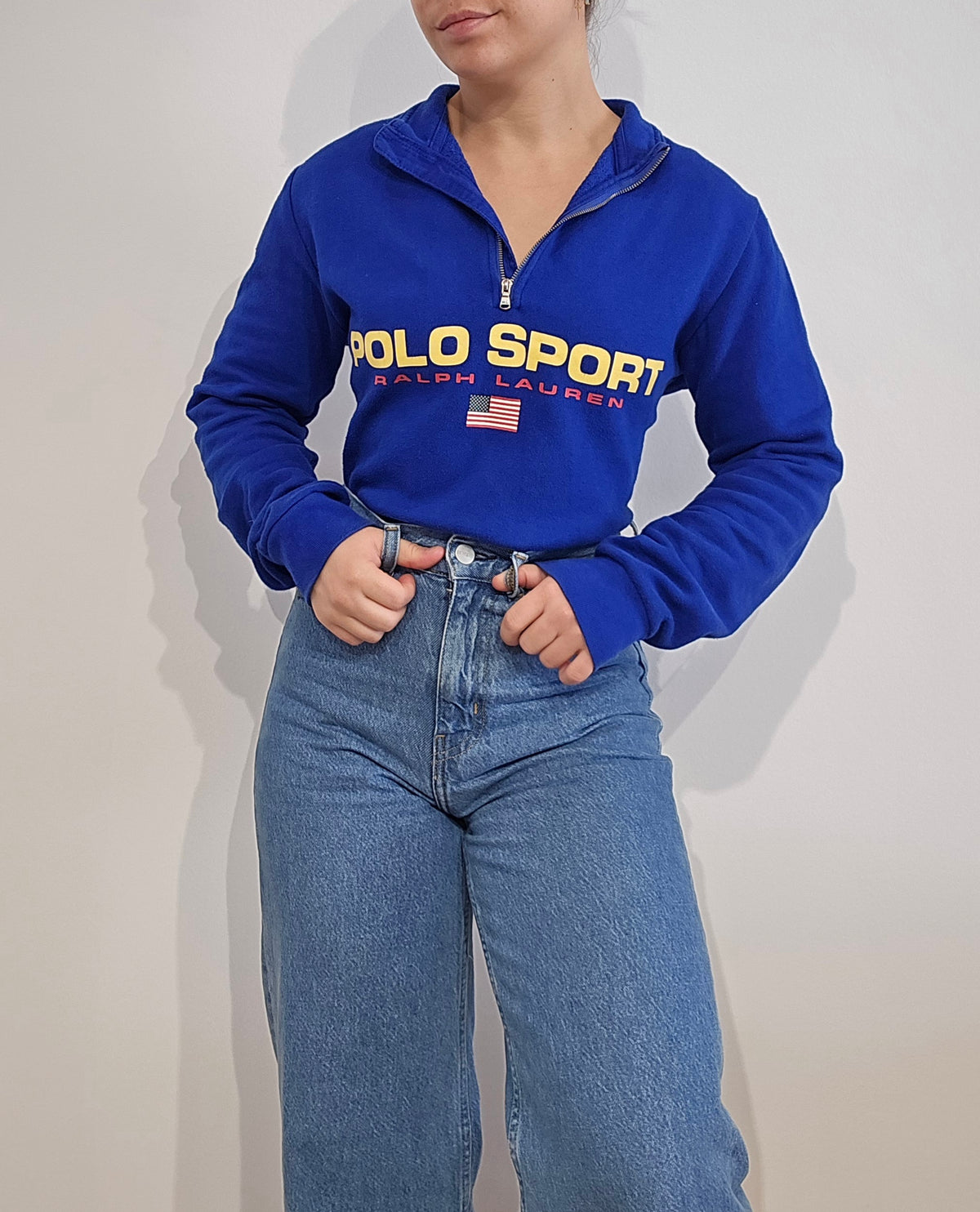 Pull camionneur bleu électrique polo sport - XS/S