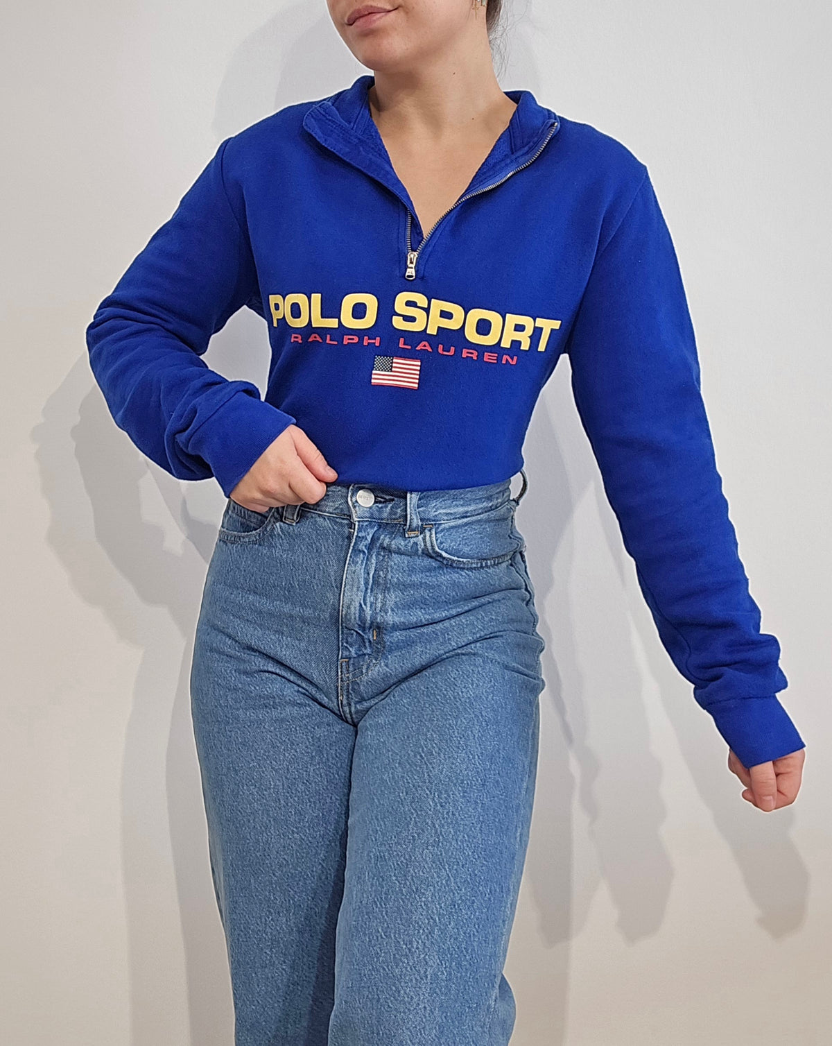 Pull camionneur bleu électrique polo sport - XS/S