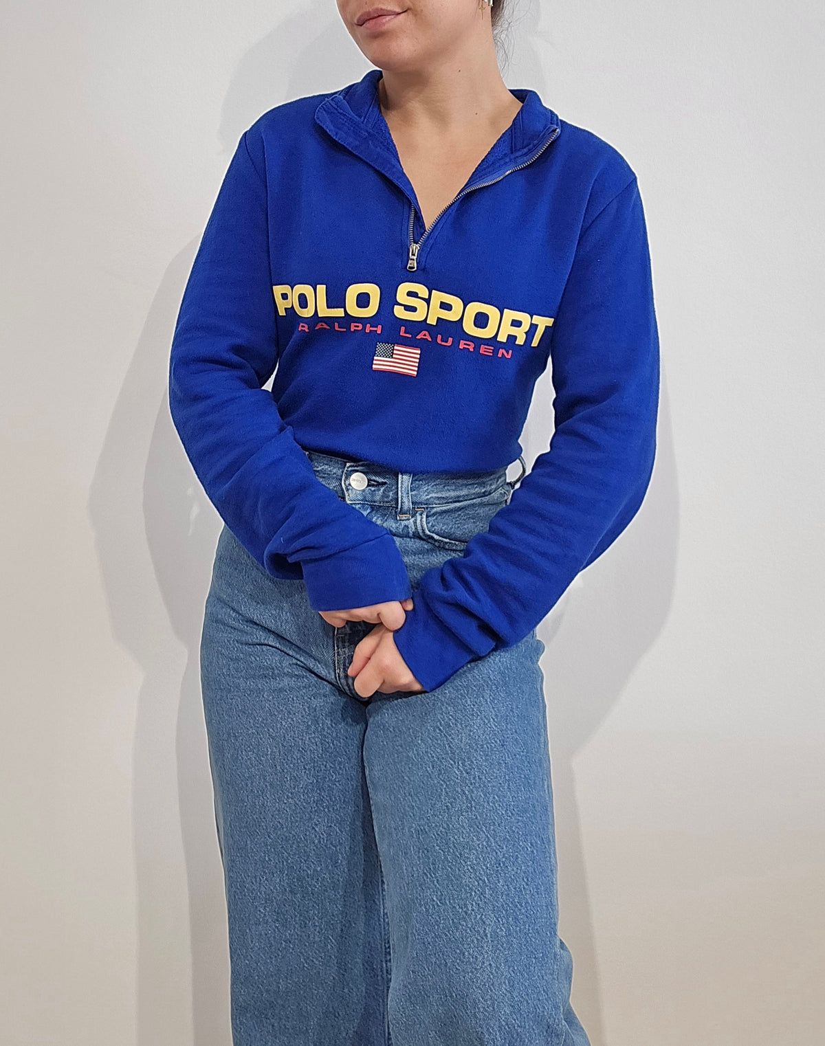 Pull camionneur bleu électrique polo sport - XS/S