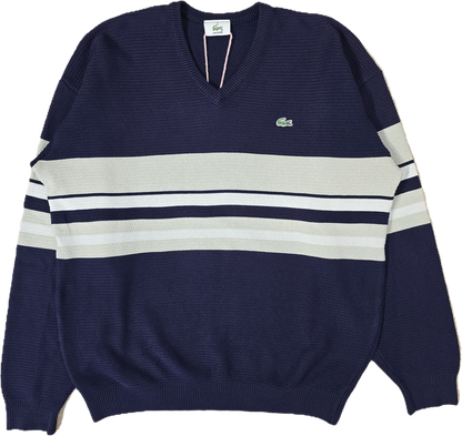 Pull col V en maille piquée - M