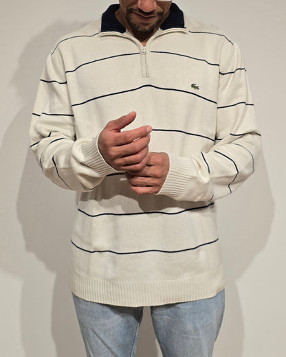 Pull camionneur beige à rayures - L