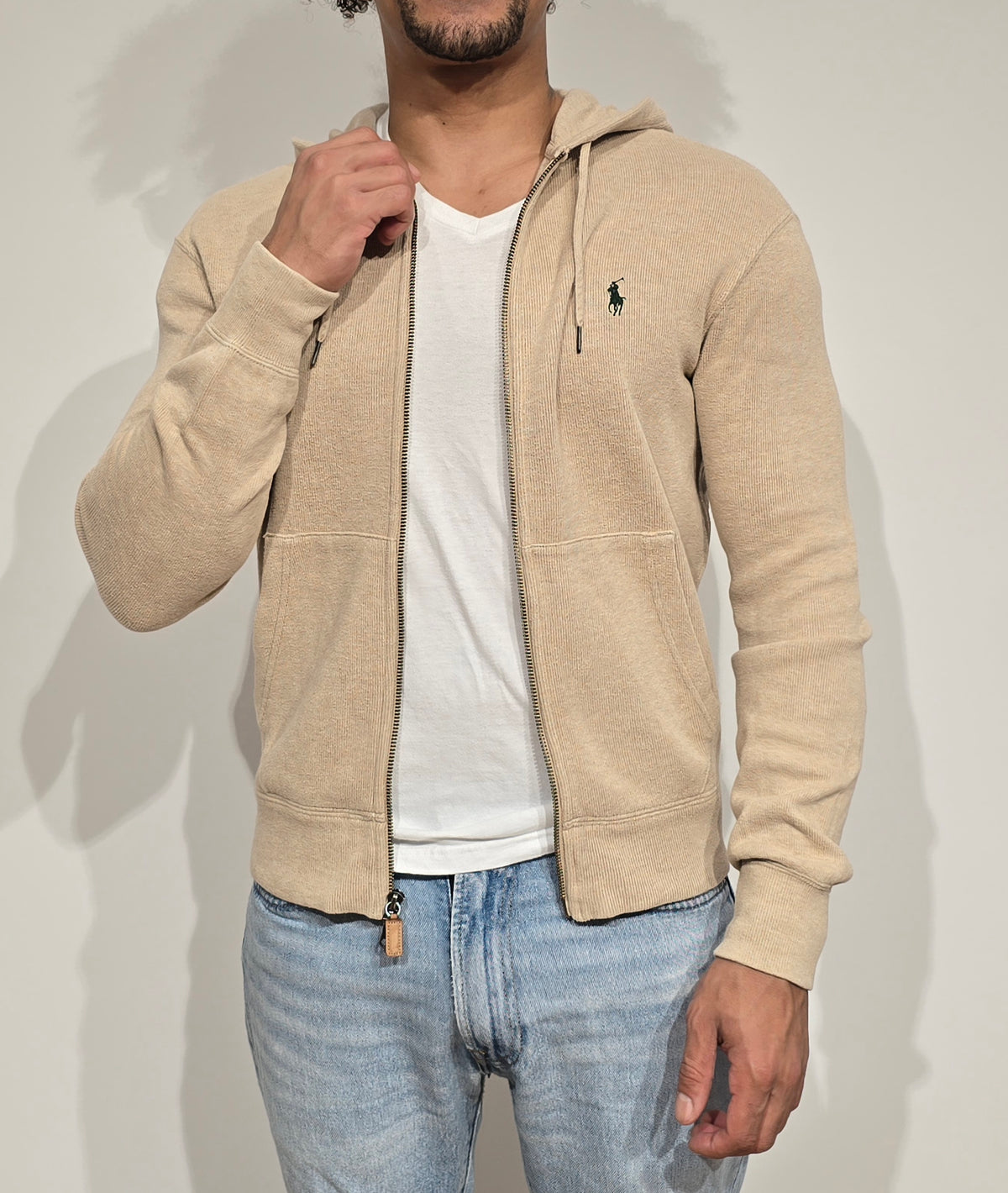 Veste à capuche beige - S