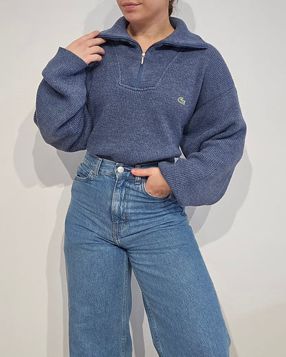 Pull camionneur en laine bleu des années 90'- XL