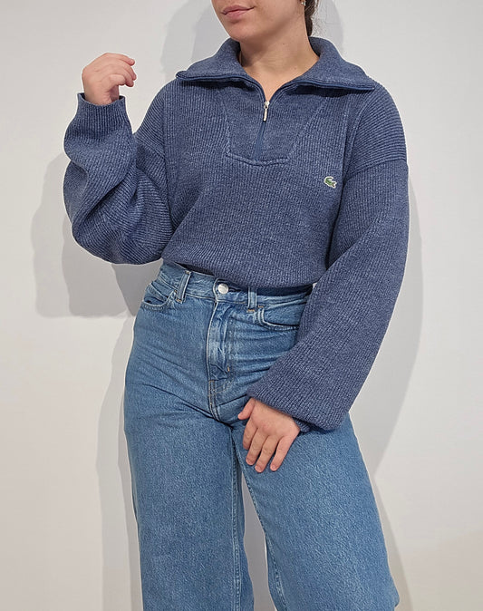 Pull camionneur en laine bleu des années 90'- XL