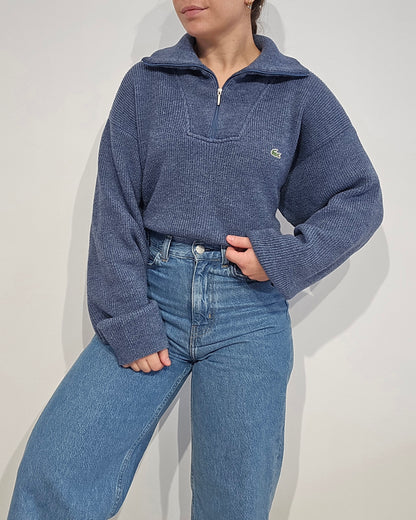 Pull camionneur en laine bleu des années 90'- XL