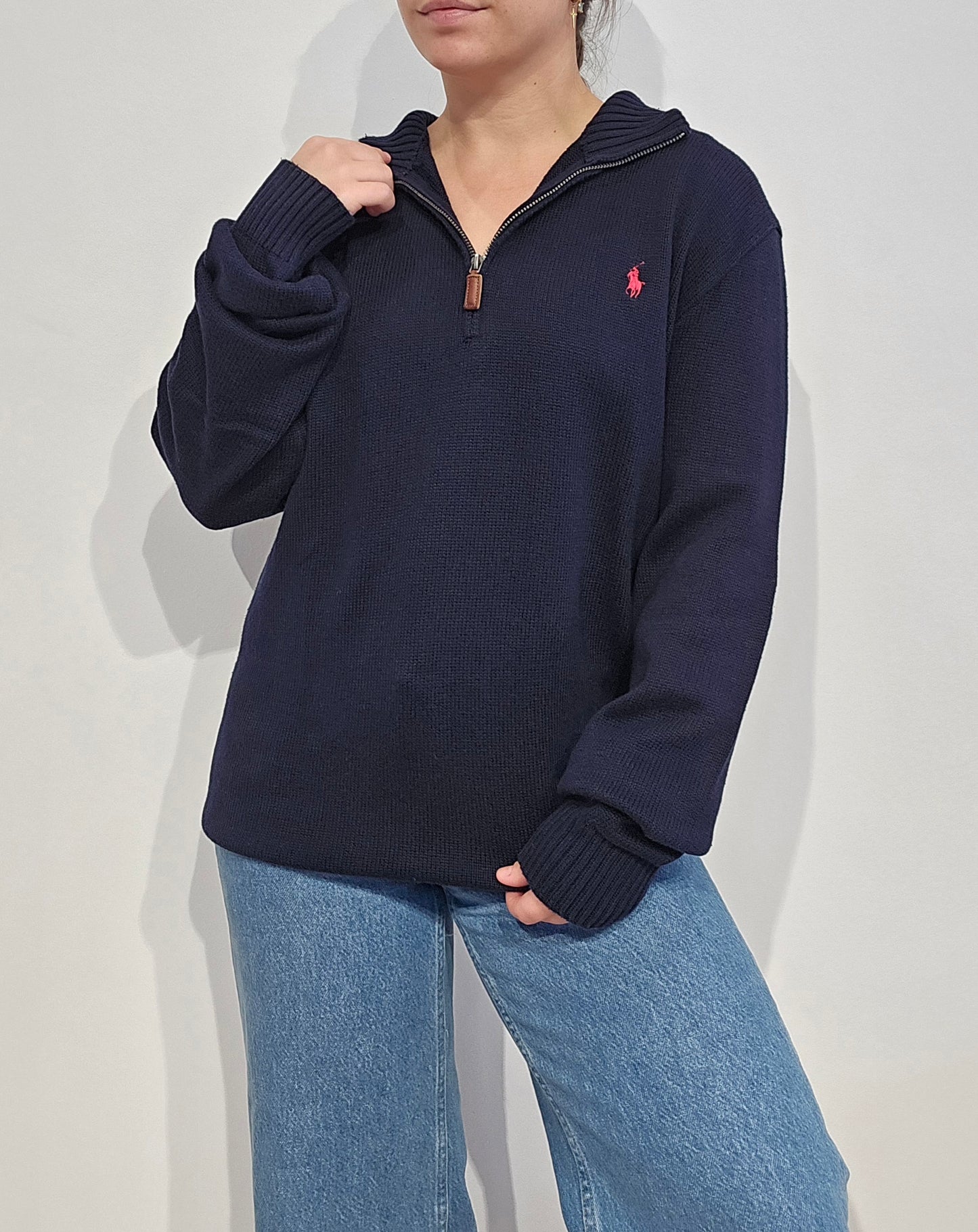 Pull camionneur en maille marine - XL