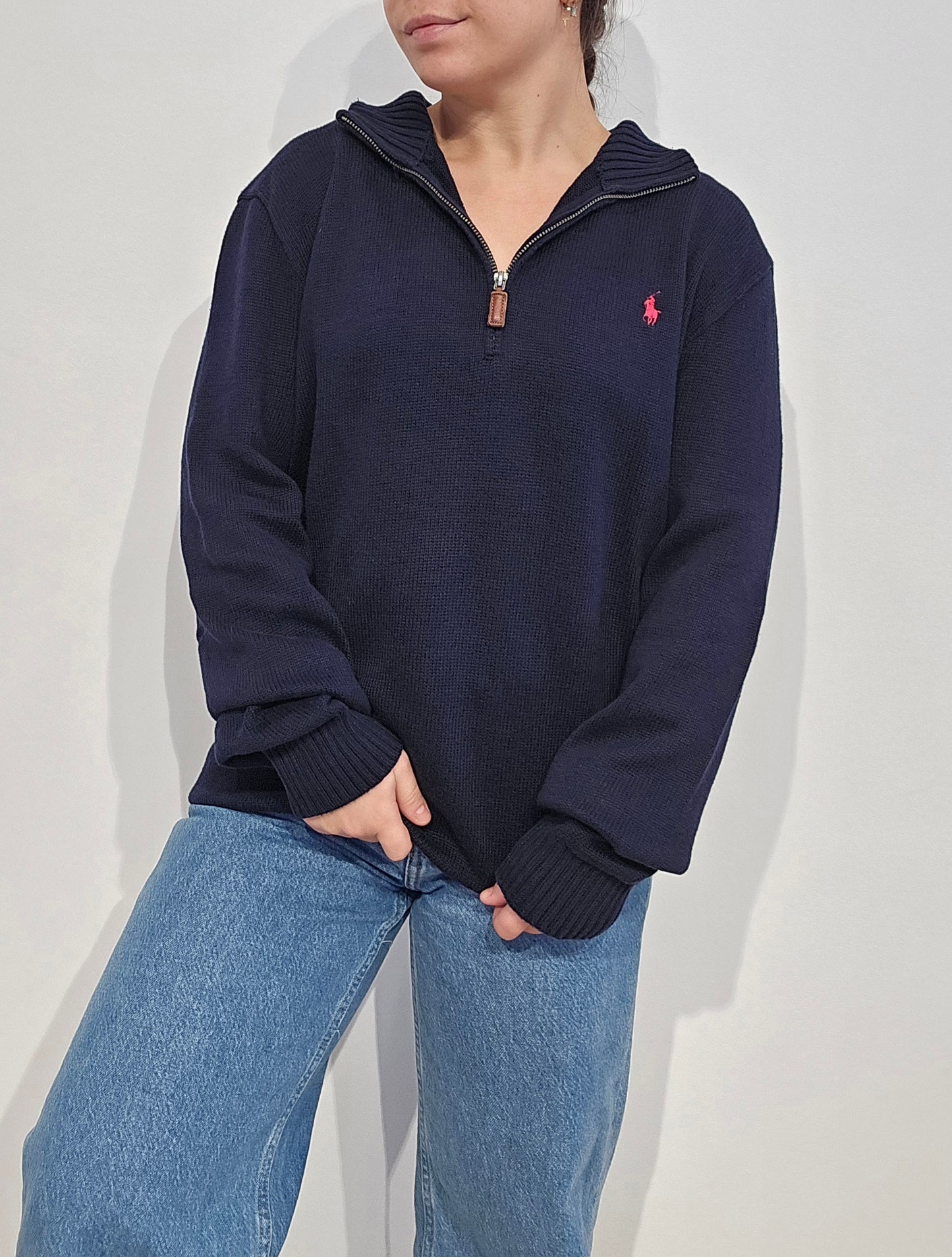 Pull camionneur en maille marine - XL