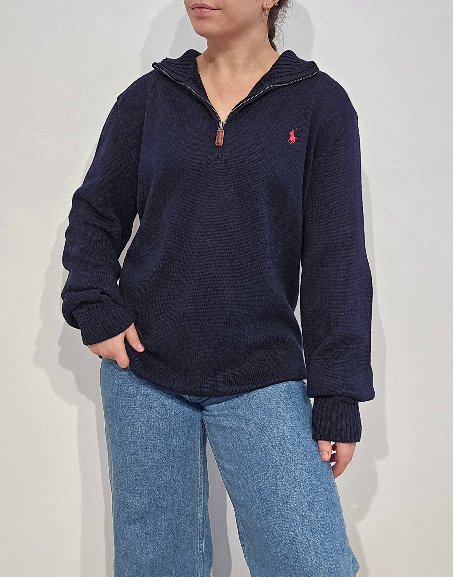 Pull camionneur en maille marine - XL