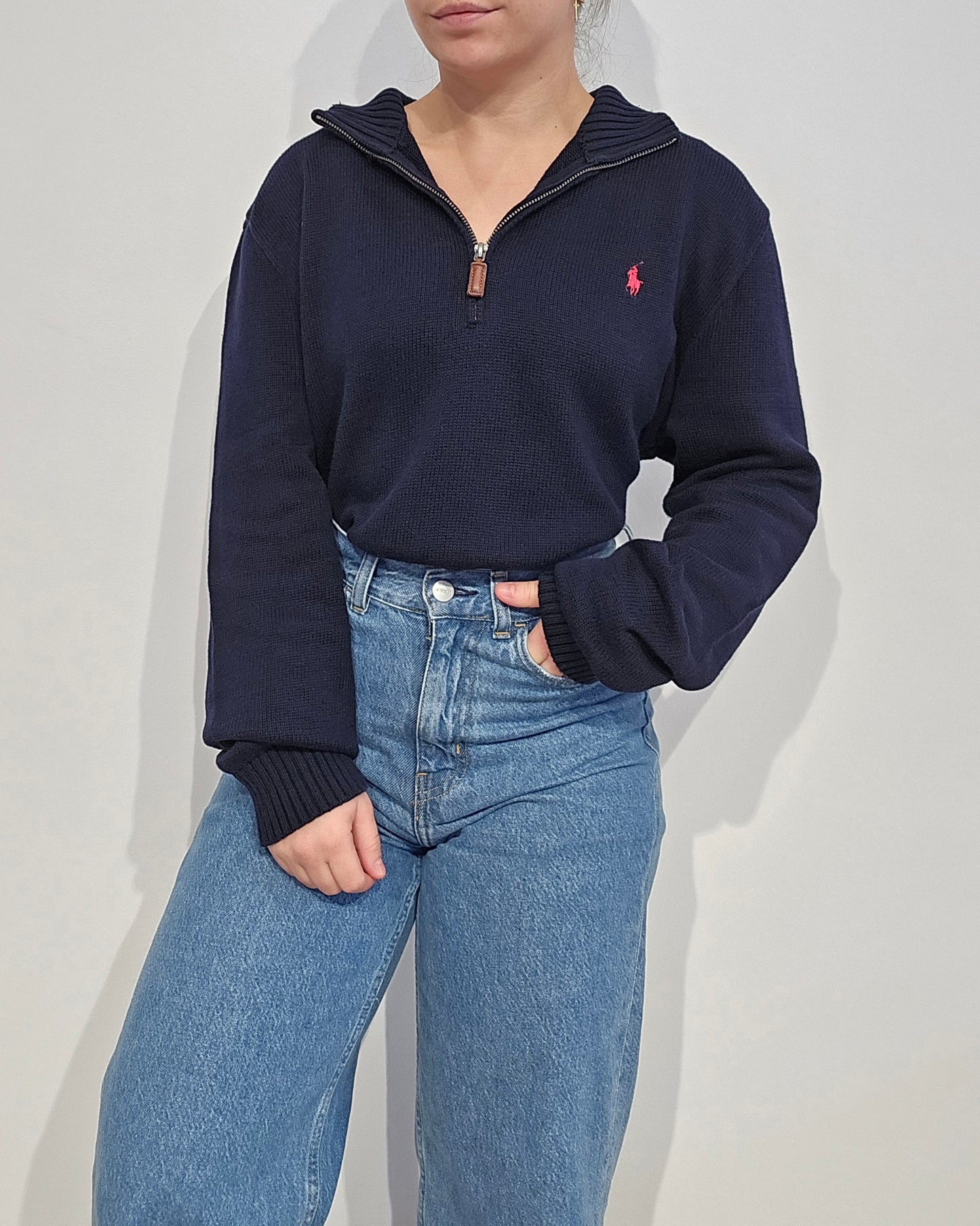 Pull camionneur en maille marine - XL