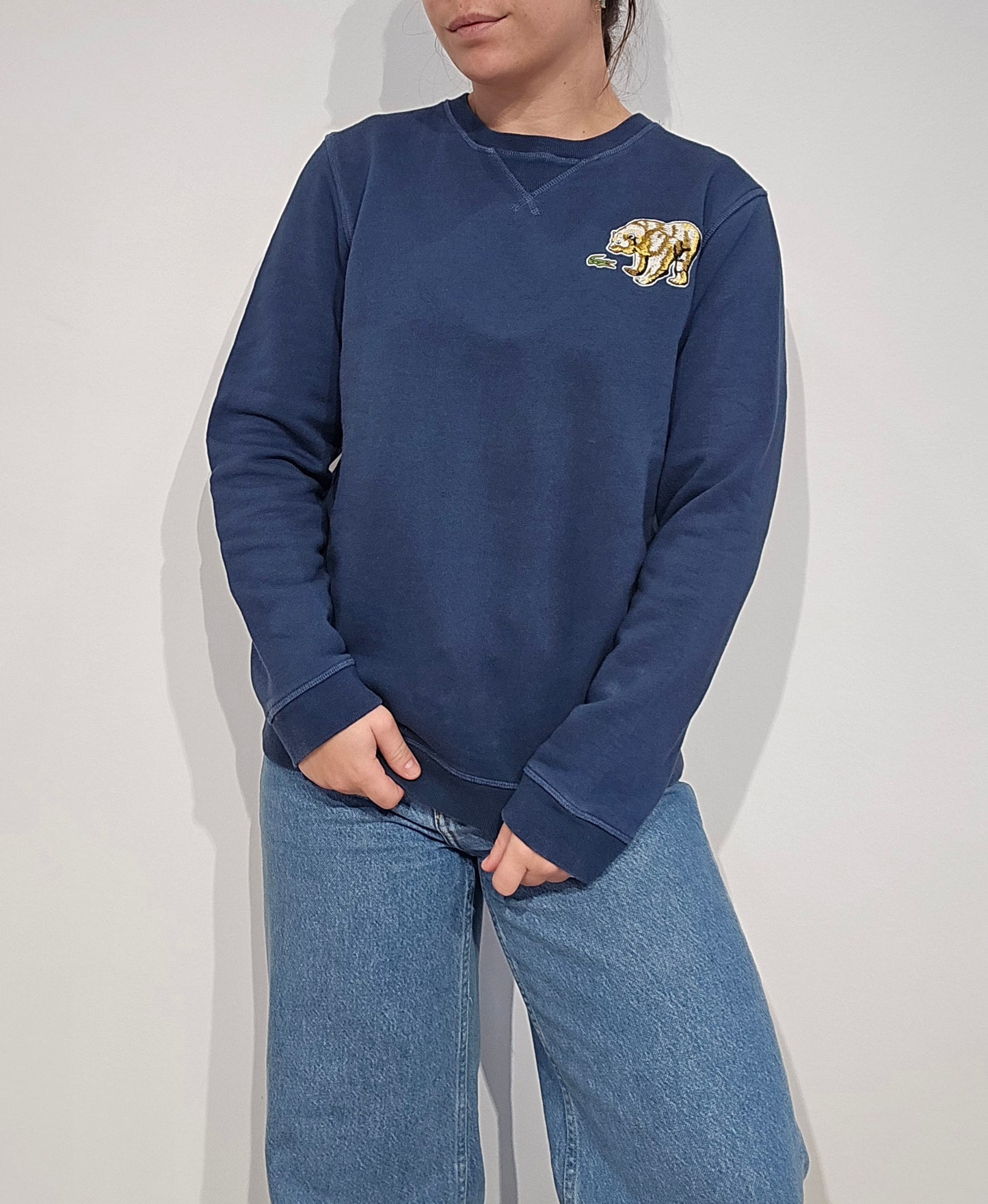 Sweat bleu marine brodé - XS