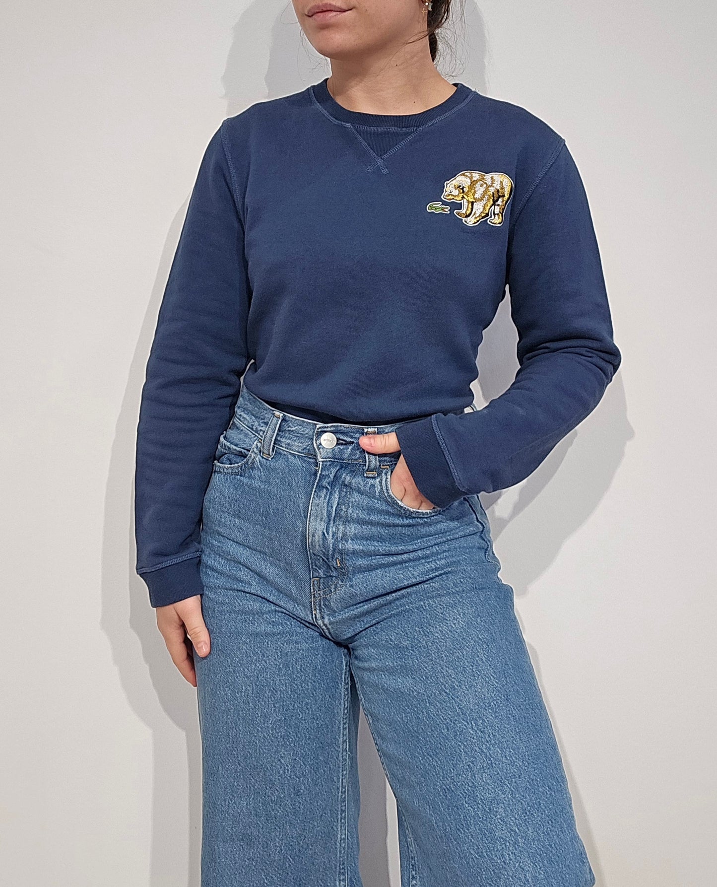 Sweat bleu marine brodé - XS