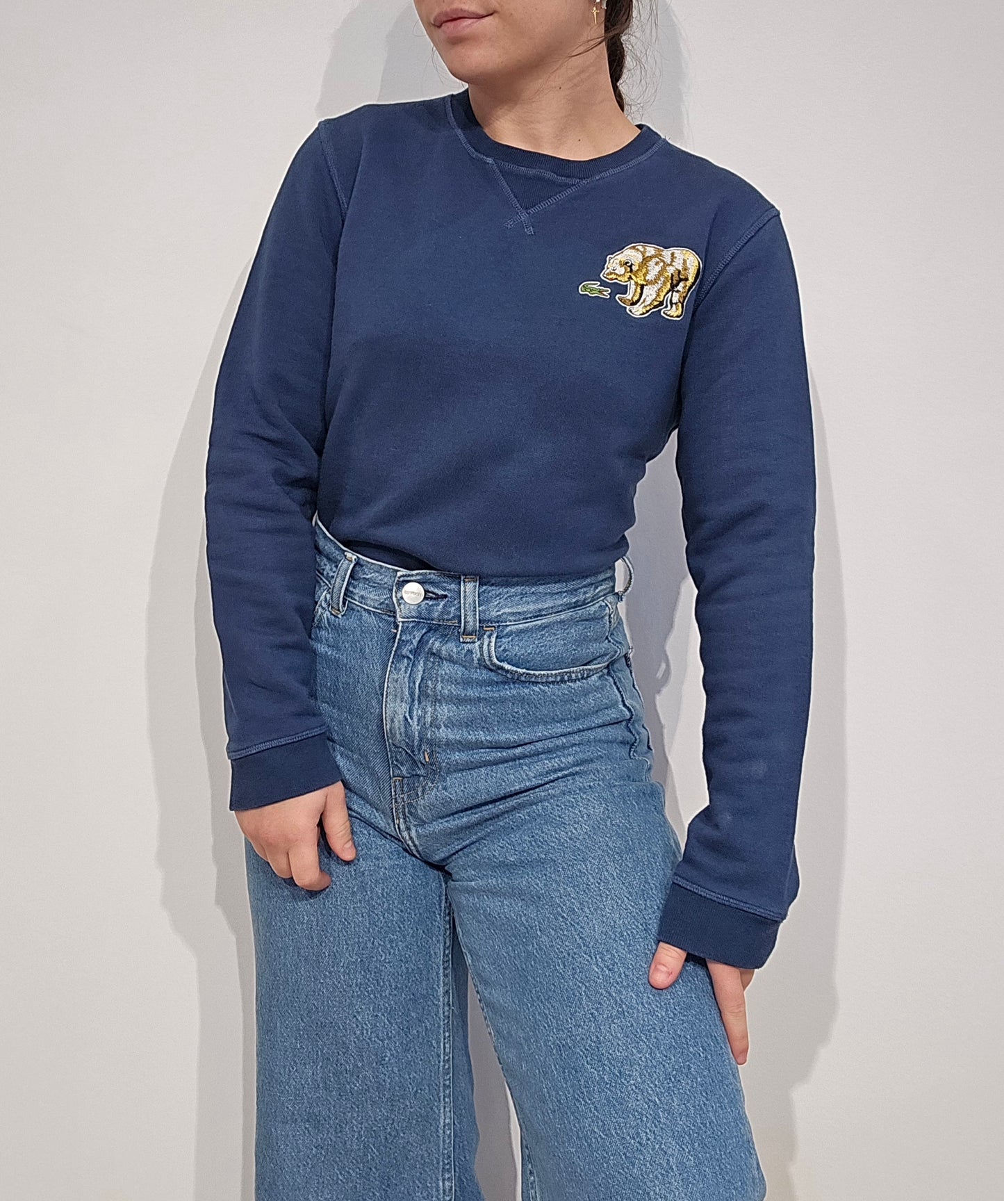 Sweat bleu marine brodé - XS