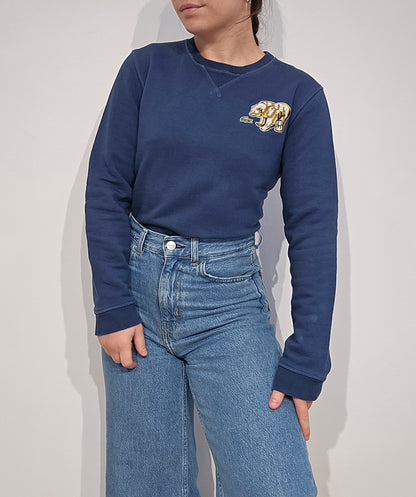 Sweat bleu marine brodé - XS