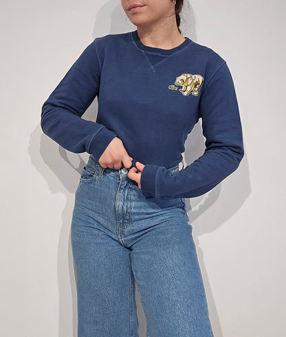 Sweat bleu marine brodé - XS