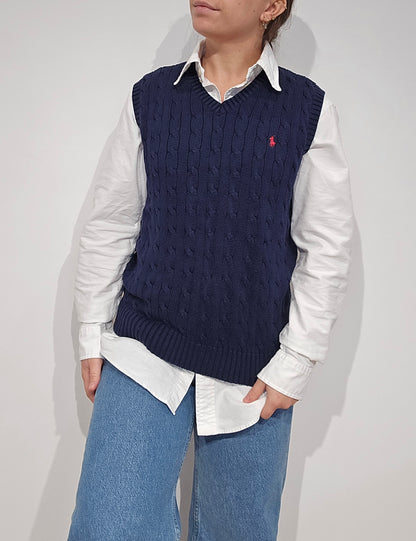 Pull en maille torsadée marine - XS